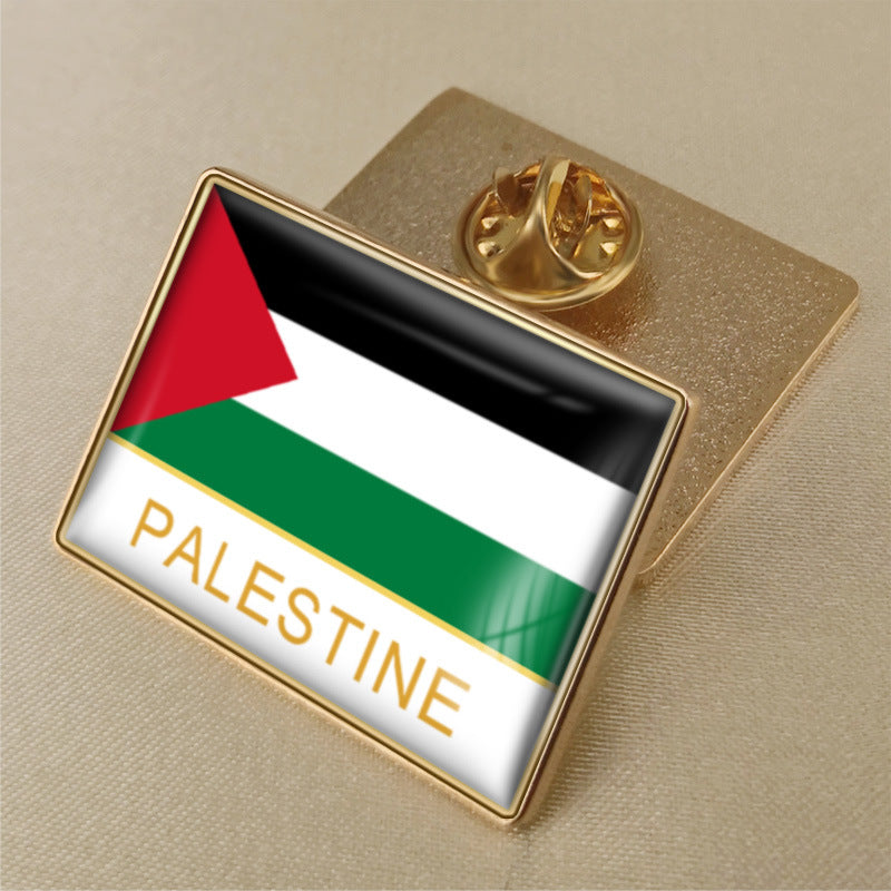 Palestinian Flag Crystal Glue Brooch