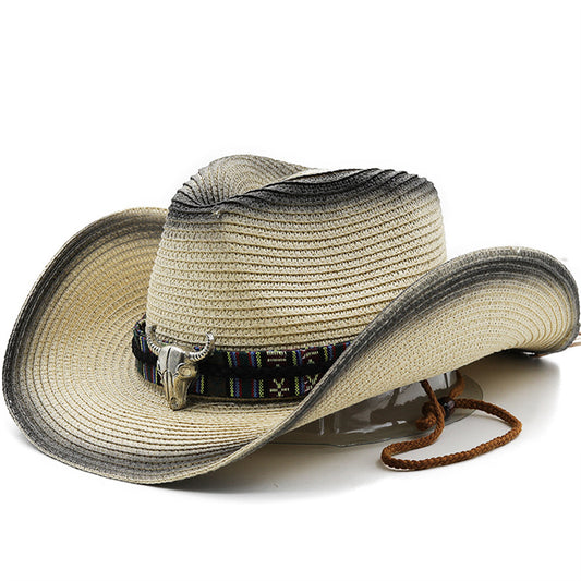 Denim Ethnic Style Straw Hat Men And Women Outdoor