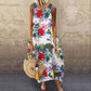 Summer New Mid-Length Loose Round Neck Sleeveless Ethnic Printed Dress Women