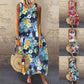 Summer New Mid-Length Loose Round Neck Sleeveless Ethnic Printed Dress Women