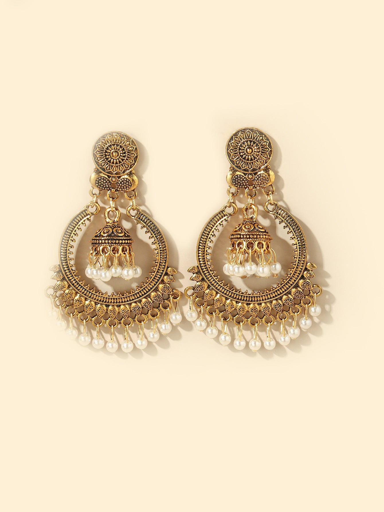 Bohemian Retro Ethnic Style Metal Alloy Earrings Women