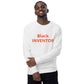 Unisex Organic Raglan Sweatshirt: Warm Fleece Lining - Congratulations You Are an Inventor -Gifts and Swag